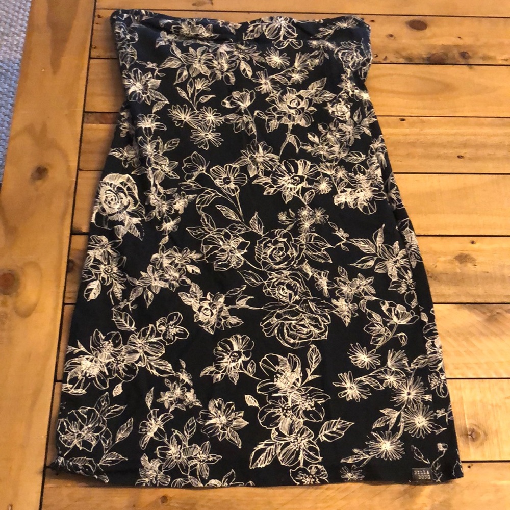 Billabong Black + White Floral Print Dress